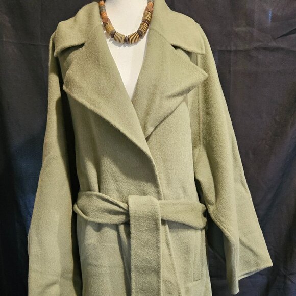NWT NAP Oversized Olive Wool/Alpaca Long Coat - Picture 1 of 4